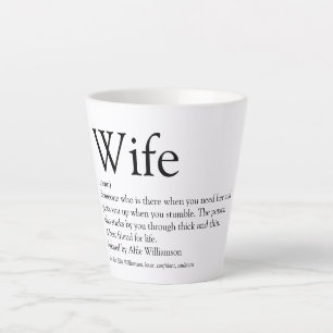 Schwarz-weiße Definition der besten Ehefrau der We Milchtasse