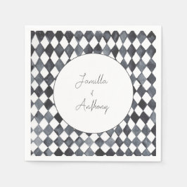 Schwarz-weiße Diamant-Papier-Serviette Serviette