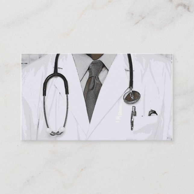 Schwarz-weiße Doctor-Stethoskop-Visitenkarten Visitenkarte (Vorderseite)