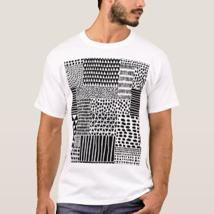 Schwarz-weiße Doodle: ethnisch nahtlos T-Shirt