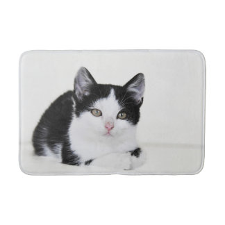 Schwarz-weiße, durchdachte Kitten Bath Matts Badematte