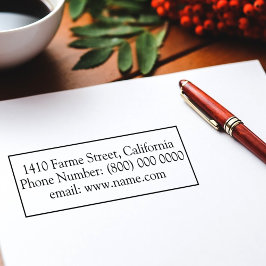 Schwarz-weiße Einfache Adresse Rechteckig Permastempel