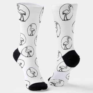 Schwarz-weiße einfache Straußensocken Socken