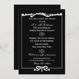 Schwarz-weiße Einladungen für Firmenveranstaltunge