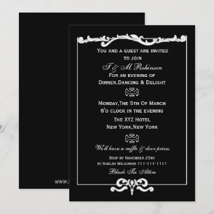 Schwarz-weiße Einladungen für Firmenveranstaltunge