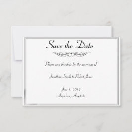 Schwarz-weiße Elegance Groom Wedding Save the Date