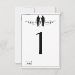 Schwarz-weiße Elegance Groom Wedding Tischnummer