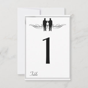 Schwarz-weiße Elegance Groom Wedding Tischnummer