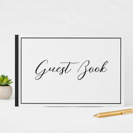 Schwarz-weiße Elegant-Kalligrafie-Skript Gästebuch