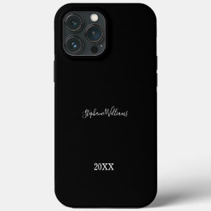 Schwarz Weiße Elegante Benutzerdefinierte Name Jah iPhone 13 Pro Max Hülle