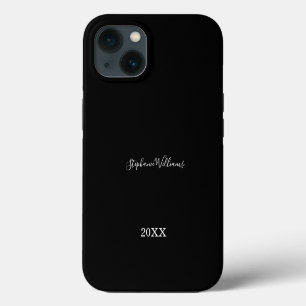 Schwarz Weiße Elegante Benutzerdefinierte Name Jah iPhone 13 Hülle