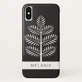 Schwarz-weiße elegante botanische Tropenzweig Case-Mate iPhone Hülle