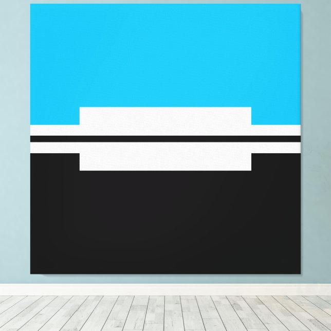 Schwarz-weiße Farbblöcke für geometrisches Bright  Leinwanddruck (Insitu (Holzboden))