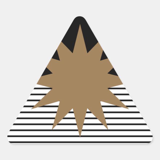 Schwarz-weiße Farbkombination und Braun Dreieckiger Aufkleber (Vorderseite)