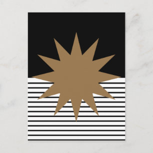 Schwarz-weiße Farbkombination und Braun Postkarte