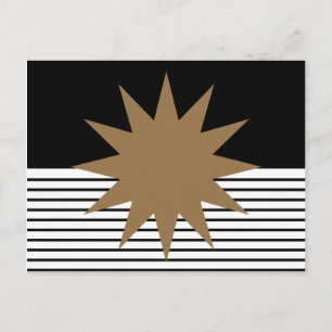 Schwarz-weiße Farbkombination und Braun Postkarte