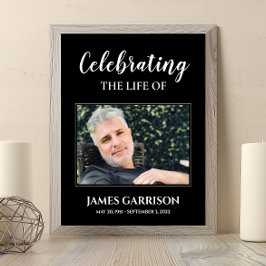 Schwarz-weiße Feier mit Beerdigung des Fotos Poster