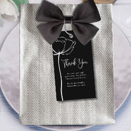 Schwarz-weiße fette Minimal Floral Wedding Vielen  Geschenkanhänger