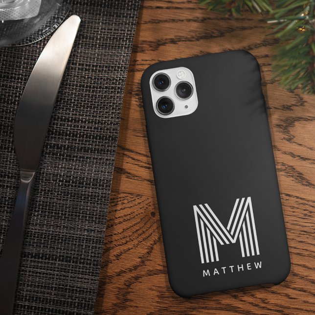 Schwarz-weiße Fettmonogramm Case-Mate iPhone Hülle (Von Creator hochgeladen)