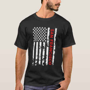 Schwarz-weiße Flagge San Francisco USA T-Shirt
