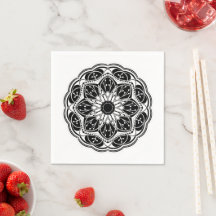 Schwarz-weiße florale Mandala 
