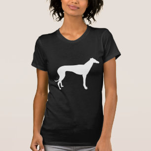 Schwarz-weiße Form eines Windhundes T-Shirt