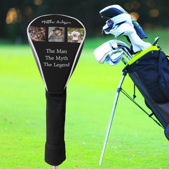 Schwarz-weiße Foto Collage man Mythos Legende Golf Headcover (Von Creator hochgeladen)