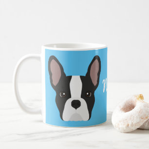 Schwarz-weiße Französische Bulldogge Kaffeetasse