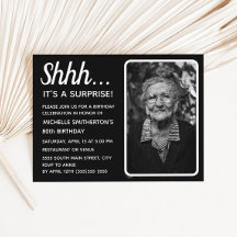 Schwarz-weiße Frauenüberraschung 80. Geburtstag Fo