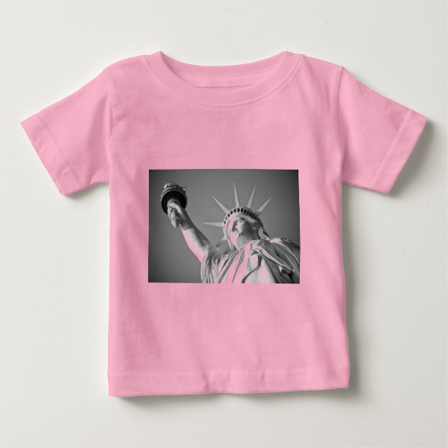 Schwarz-weiße Freiheitsstatue Baby T-shirt (Vorderseite)