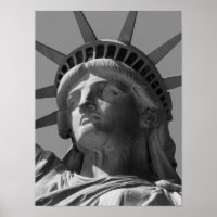 Schwarz-weiße Freiheitsstatue Nah Up Foto