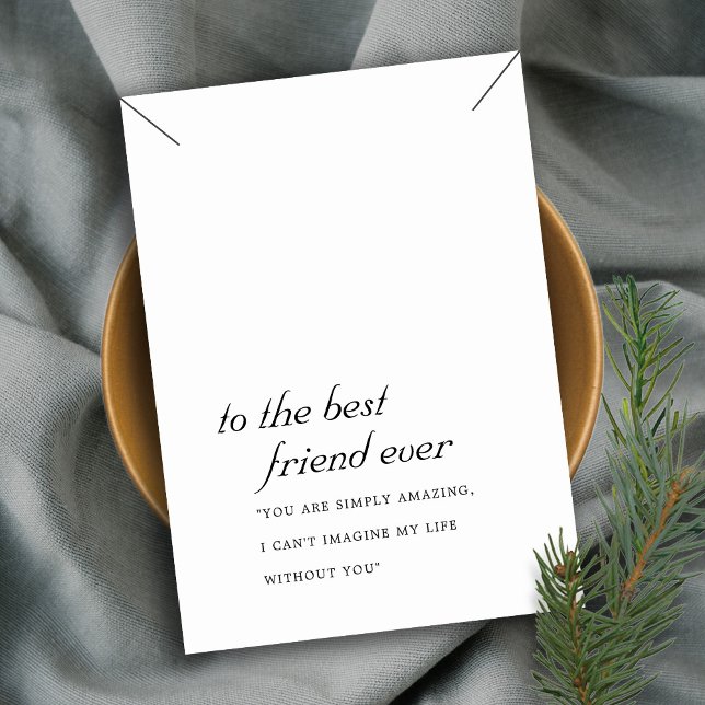 SCHWARZ-WEISSE FRIEND-GIFT-ANZEIGE-ANZEIGE-KARTE PLATZKARTE (Von Creator hochgeladen)