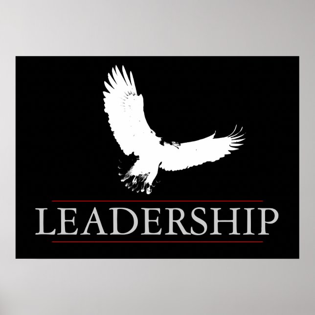Schwarz-weiße Führung Feelloses Fly Eagle Poster (Vorne)