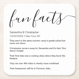Schwarz-weiße Fun-Fakten Personalisiert aufgeführt Rechteckiger Pappuntersetzer