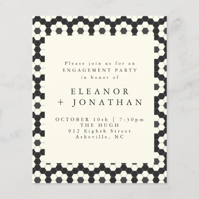 Schwarz-weiße Geometrie-Engagement-Partei für den  (Vorderseite)