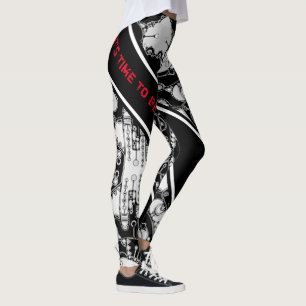 Schwarz-Weiße geometrische Kunst 4 Leggings