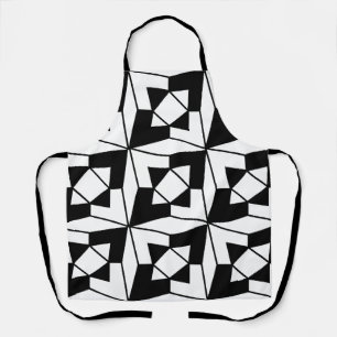 Schwarz-weiße geometrische Kunst Schürze