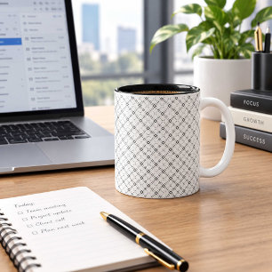 Schwarz-weiße geometrische Zweifarben-Kaffeetasse Zweifarbige Tasse