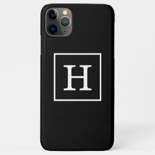 Schwarz-weiße Gerahmte Initialmonogramm Case-Mate iPhone Hülle