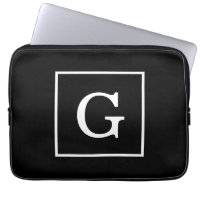 Schwarz-weiße Gerahmte Initialmonogramm