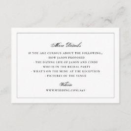 Schwarz-weiße Gerahmte Monogramm-Hochzeit Begleitkarte