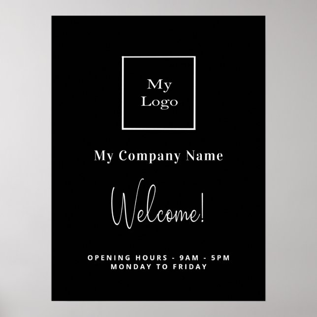 Schwarz-weiße Geschäftslogos Poster (Vorne)