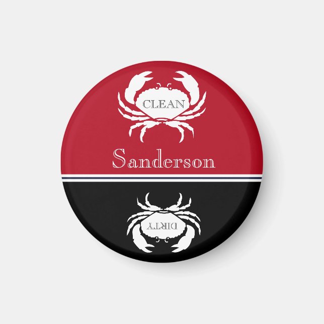 Schwarz-weiße Geschirrspülmaschine, sauber schmutz Magnet (Vorne)