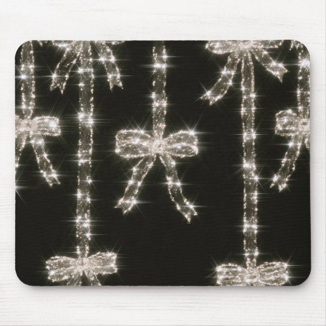Schwarz Weiße Glitzerbögen   Mousepad (Vorne)