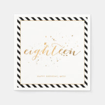 Schwarz-weiße Gold Achtzehn 18. Geburtstagsparty