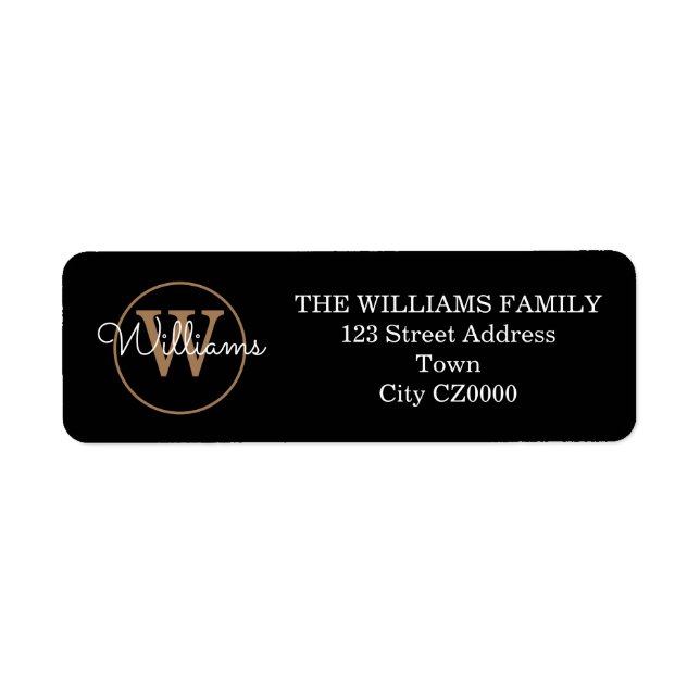 Schwarz-weiße Goldadresse für das moderne Script M (Vorne)