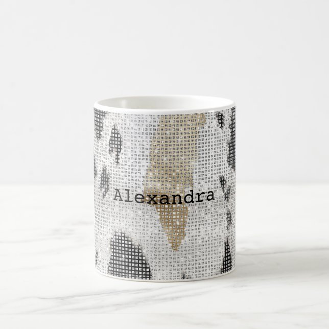 Schwarz-weiße Goldkühe Kaffeetasse (Mittel)