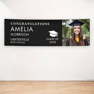 Schwarz-weiße-Graduate-Klasse des Abschlusses Banner