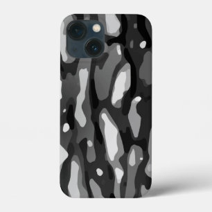 Schwarz-weiße Graue Camouflage Abstraktes Muster Case-Mate iPhone Hülle