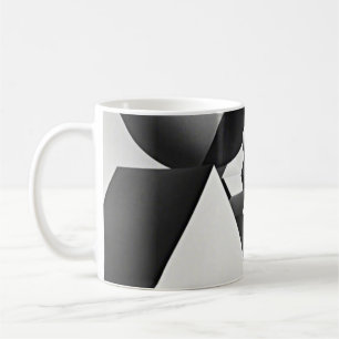 Schwarz-weiße graue geometrische Formen Kaffeetasse